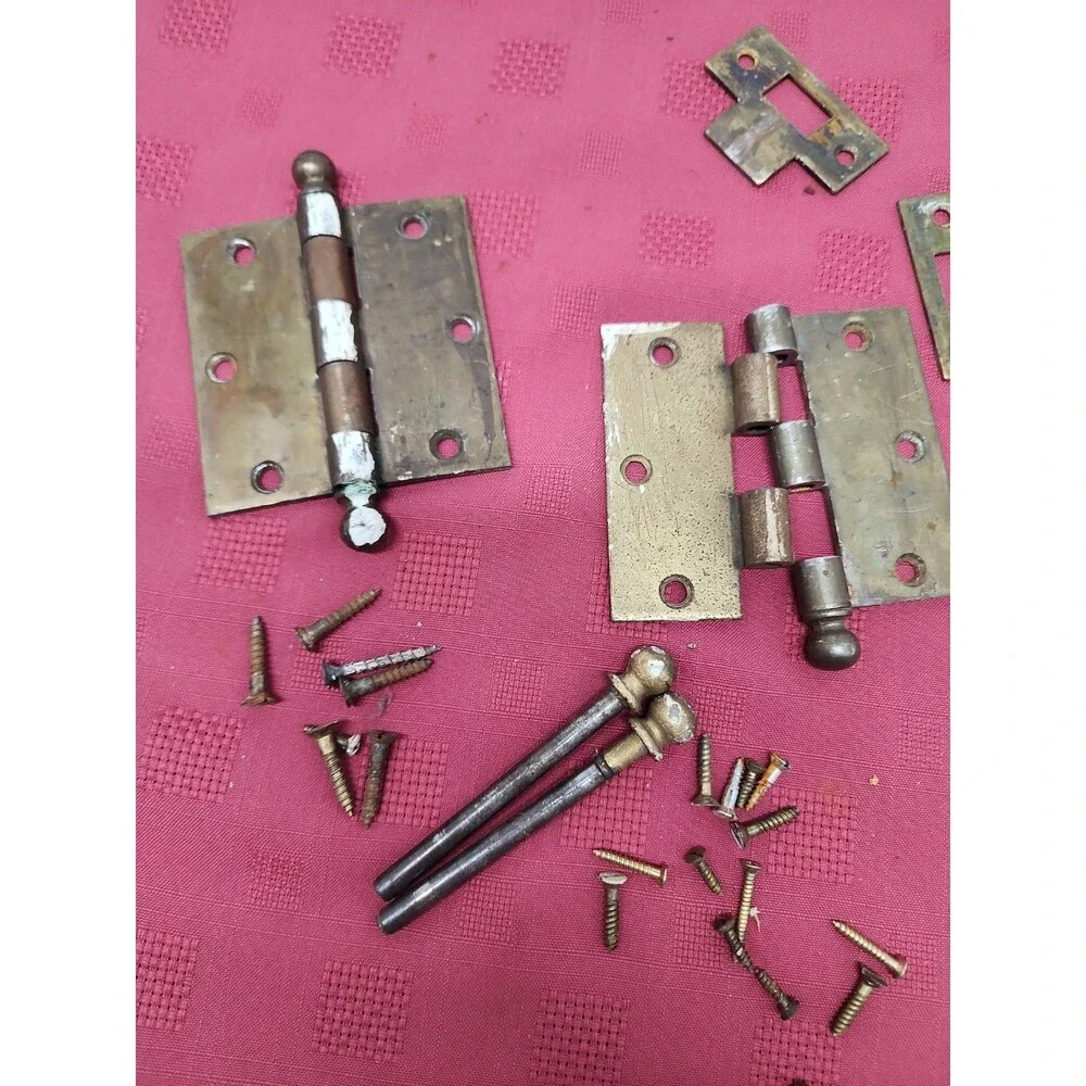 Vintage Brass Door Hardware Assorted Miscellaneous Pieces Perfect For Rehabber